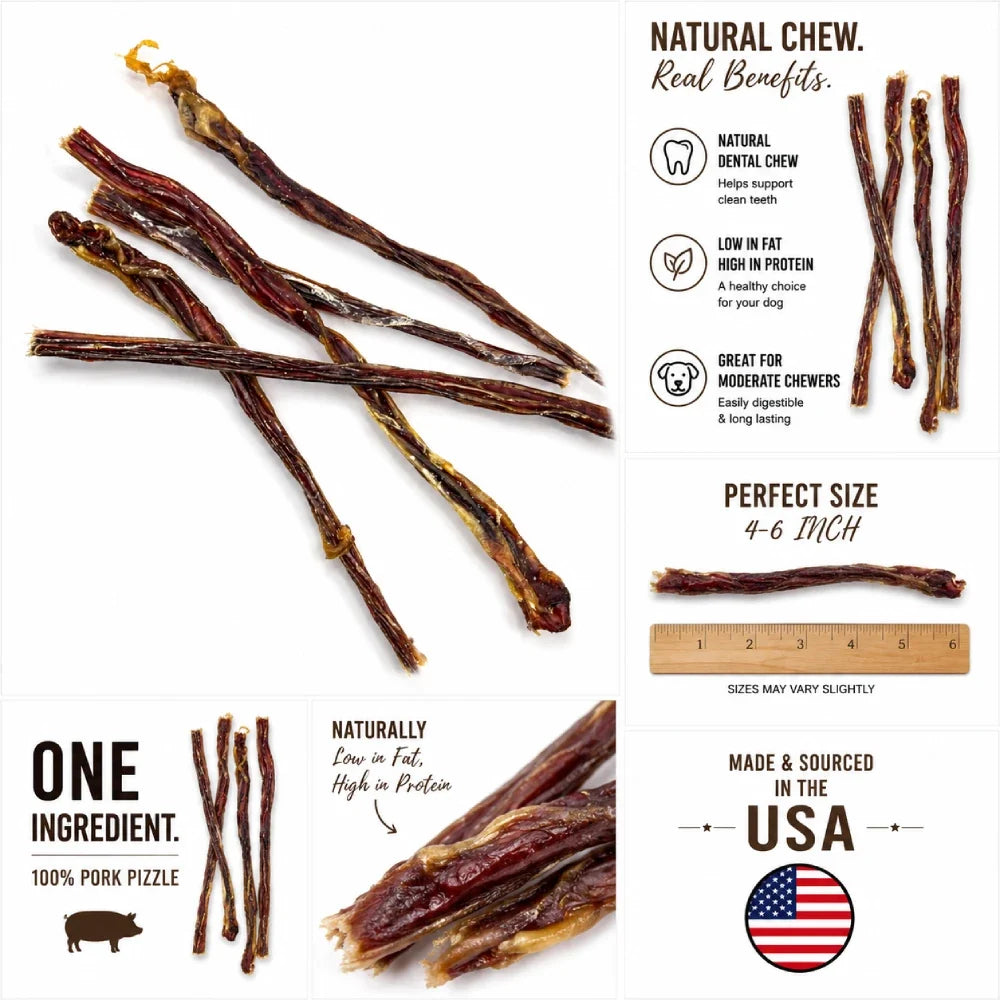 Joyride's Kitchen USA Pork Pizzle Sticks Dehydrated Dog Treats