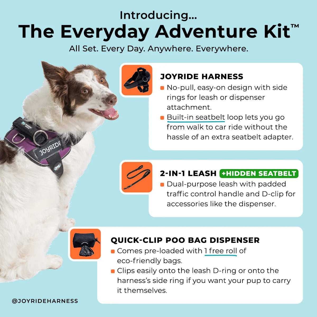 No Pull Joyride Dog Harness 2.0 (Solid Colors) | 10% Off
