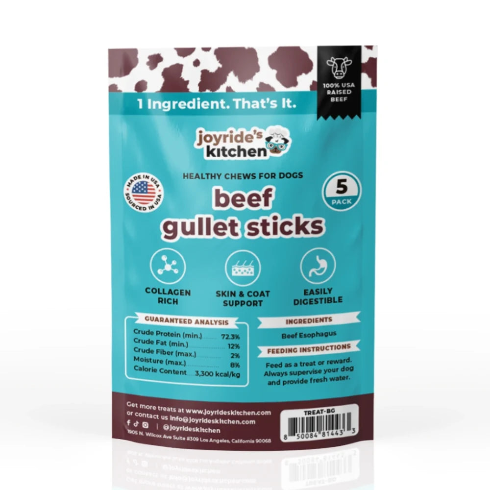 Joyride's Kitchen USA Beef Gullet Dehydrated Dog Treats