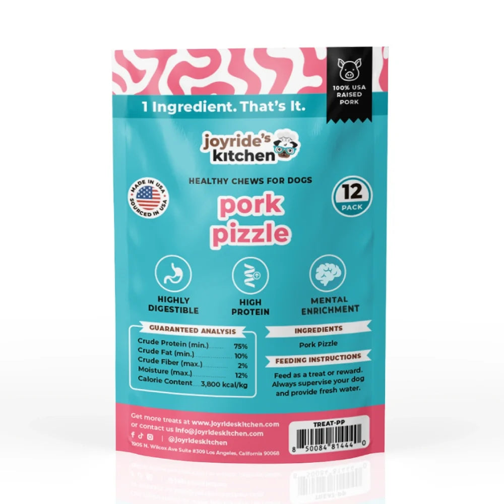 Joyride's Kitchen USA Pork Pizzle Sticks Dehydrated Dog Treats