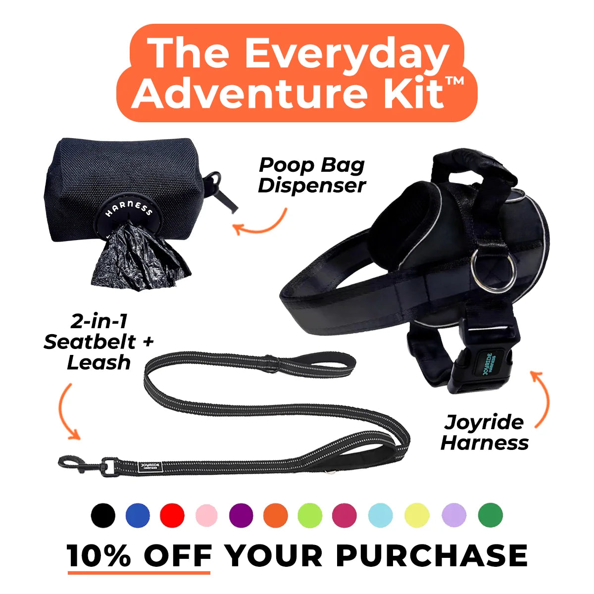 No Pull Joyride Dog Harness 2.0 (Solid Colors) | 10% Off