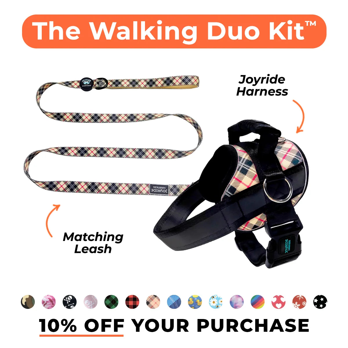 No Pull Joyride Dog Harness 2.0 (Patterns) | 10% Off